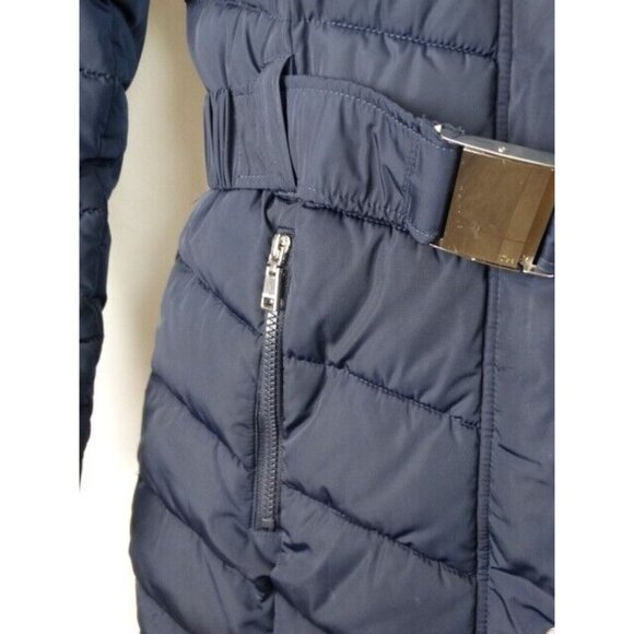 Tommy Hilfiger Women's Jacket Size Small Blue Puffer Puffy Faux Fur Hood Coat - Picture 6 of 13
